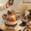Juego para Preparar Té con Estufa de Carbón y Utensilios de Té para Uso Doméstico, Olla Caliente Tradicional de Interior, Juego Completo de Estufa de Arcilla para Barbacoa en el Patio
