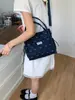 Bolso Cubo de Gran Capacidad de Alta Gama para Trabajo y Viajes de Verano para Mujer 2025 Nuevo Bolso Cruzado de Mezclilla Azul Claro