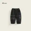 Otoño 2025 Ropa Infantil Nueva Moda Más Fácil de Combinar Estilo Coreano Infantil Pantalones Casuales de Mezclilla Bordados a Cuadros para Niños y Niñas