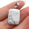 Exquisito colgante rectangular de piedra semipreciosa natural para accesorios de joyería DIY, fabricación de joyería artesanal, venta al por mayor