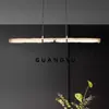 Lámpara Colgante de Restaurante de Lujo Ligero Estilo Italiano Saka, Luz de Tira Lineal, 6 Lámparas Colgantes Nuevas de Cristal de Hielo Glacial
