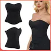 Suministro Transfronterizo Nuevo Top de Traje Rayado para Mujer Corsé de Espina de Pescado Cremallera Sexy para Ceñir la Cintura Corsé Moldeador Estilo Corte