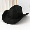 Sombrero de Jazz de Lana Nuevo de Venta Caliente Transfronterizo, Gorro de Una Línea, Sombrero de Ala Ancha, Sombrero de Fieltro, Vaquero Retro Único con Estampado de Serpiente