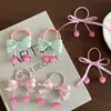 Pinza para el pelo de cereza dulce estilo coreano, Lazo rosa a cuadros lindo para el pelo, Banda para el pelo de cola de caballo para niños, Pinza para el pelo trenzada de cola de golondrina