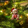 Colgante de Oso Navideño Adorno Acrílico 2D Decoración de Árbol de Navidad Transfronteriza Amazon Colgante de Regalo