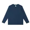 Camiseta de Manga Larga Pesada 230g Transfronteriza, Unisex, Algodón Puro, Capa Base Otoño e Invierno, Cuello Pequeño Estilo Americano Manga Larga