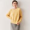 Suéter Suelto Color Sólido Diamante Cuello Redondo Jersey Tejido de Cable Otoño Invierno Camiseta Básica para Mujer Cuello Redondo Cachemir Estilo Grueso