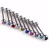 Comercio electrónico transfronterizo Europeo y Americano Diamante lengua uña anillo de lengua barra multicolor perforación básica joyería de fábrica en stock ventas directas