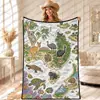 Manta con diseño de mapa de animales transfronterizo, hecha a medida, superventas en Amazon para niños y adultos, manta para pintar y garabatear a mano DIY