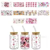 Mickey Mouse Transfer UV DTF Cristal Transparente Copo de Vidro com Adesivo 16oz Especial À Prova d'Água Resistente a Arranhões Atacado Transfronteiriço