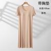 Camisón de Modal con Almohadilla en el Pecho Holgado Talla Grande Pijamas Anti-abulto para Mujer Ropa de Casa Delgada Vestido de Verano de Manga Corta