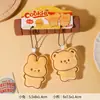 Chaveiros Fofos de Desenho Animado Gato Manteiga e Urso Biscoito, um Par de Chaveiros de Pelúcia para Curar, Bonecos de Jogo para Casamento