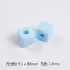 Contas Quadradas Perfuradas Cor Sólida Creme 10mm para Corrente de Celular DIY Pulseira Colar Corda de Cabelo Acessórios de Joias Acrílicas