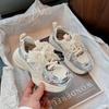 Tenis para niña Primavera y Otoño 2025 Nuevo Malla Perla Guofeng Lazo Zapatos Torre Zapatos para Correr Zapatos para Niños