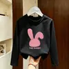 Camiseta Base de Dibujos Animados para Niñas Primavera y Otoño 2026, Moderna Nueva Versión Coreana Camiseta de Manga Larga Superior para Niñas