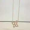 Nuevo Collar Lily Recortado de Harry, Diseño Versátil de Diamante Completo Marquise de Alta Gama, Cadena para Clavícula de Nicho Pendientes de Mariposa