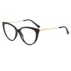 Gafas de montura TR retro con espejo plano anti-luz azul ojo de gato europeo y americano, nuevo marco de gafas liso de leopardo transfronterizo