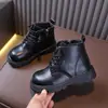 Botines cortos estilo británico para niños 2026 otoño e invierno Botas Martin para niñas Versión coreana Botas de cuero elegantes para estudiantes