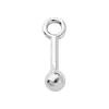 Accesorios de Plata Pura 999 Colgante de Columna Simple Plateado con Forma de Cerillo Colgante de Columna Único Colgante para Pulsera de Cristal con Cuentas Hecho a Mano DIY