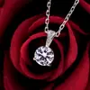 Plata de Ley S925 Exquisito Simple Redondo Geométrico Circonita Collar Estilo Coreano Temperamento Lujo Ligero Dulce Sentido del Diseño Joyería para Mujeres