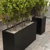 Valla de Caja de Flores de Hierro Forjado para Exteriores, Canaleta Rectangular de Acero Inoxidable Cuadrada para Flores de Oficina de Ventas al Aire Libre, Estanque de Flores, Macizo de Flores, Caja de Plantación