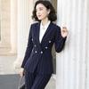 Traje de manga larga de primavera para carrera profesional, traje de moda con temperamento para mujer, traje delgado a rayas, ropa de trabajo para cuello blanco