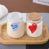 Botella de Vidrio para Pudín con Tapa 100ml Taza de Yogur Taza para Postre Horneado Taza para Mousse Resistente a Altas Temperaturas Botella Dispensadora Botella Dispensadora de Alimentos
