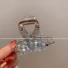 Presilha Garra de Cristal Strass Estilo Coreano para Mulheres, Adequada para Penteados de Coque, Presilha Tubarão com Design Elegante, Acessório de Prendedor para Rabo de Cavalo Alto