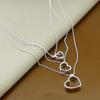 Collar de plata 925 chapada de comercio exterior tres líneas corazón versión coreana del estilo más vendido directo de fábrica una generación de P001