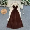 Vestido Longo de Renda sem Alças Borboleta Off-Shoulder Retrô para Mulheres, Novo Vestido Longo de Renda Evasê de Cintura Alta Emagrecedor, Traje Elegante