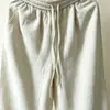 Pantalones Anchos Bordados Artísticos con Cintura Elástica, Corte Holgado, Nuevos de Moda Cómodos Casuales de Cáñamo Rectos