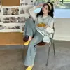 Conjunto de Camiseta y Chaleco para Niñas de Otoño, Ropa Nueva de Primavera para Niños, Conjunto de Dos Piezas de Suéter y Chaleco para Niñas, Tendencia Estilo Coreano