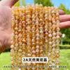 Jingde Jewelry Cuentas Sueltas de Cristal Natural Cristal Blanco Cristal Torre Amarilla Cuentas Redondas Accesorios para Pulseras DIY Artesanía al por Mayor