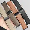 Pulseira Magnética de Couro Genuíno para Apple Watch Compatível com S10/9/8/7/6/5/4/3/2/SE/Ultra