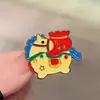 Broche de Caballo Moneda Roja para Mujer, Año del Zodiaco, Diseño Nuevo, Exquisito Pin Accesorio