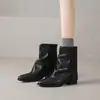 Botas Martin de Punta Aguda para Mujer, Nuevas Botas Marrones de Otoño 2025, Elegantes Botas Delgadas de Tacón Alto, Botines de Tacón Grueso para Mujer