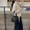 Bolso Cubo de Nuevo Estilo de Alta Gama con Patrón de Lichi Transfronterizo para Mujer, Bolso de Mano Simple para el Trabajo, Bolso Retro de Mano Tipo Cesta de Verduras