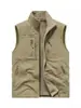 Colete Masculino de Secagem Rápida para Uso Externo - Primavera, Verão e Outono - Multibolsos - Fino - Roupa de Trabalho - Colete - Tamanho Grande - Fornecimento Direto da Fábrica