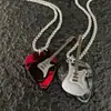 Collar Nuevo Estilo Púa de Guitarra Rock para Hombres y Mujeres, Colgante de Acero Inoxidable, Cadena Versátil de Moda para Suéter, Collar de Pareja