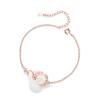 Pulsera de pareja de plata esterlina 925 con hebilla de anillo, lujo ligero, para combinar con todo, pulsera de obsidiana, anillo de Möbius, pulsera de calcedonia