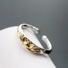 Nafoge Joias de Prata Atacado Anel de Prata Vintage Flor de Lótus Tailandesa Anel Aberto de Prata Anel de Prata 925 Sterling
