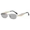 Gafas de Sol para Mujer Estilo Old Money Transfronterizas con Montura Plateada Color Rosa Toronja Celebridad de Internet Modelo Nuevo 2026 Gafas de Sol de Gama Alta con Protección UV