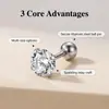 Brincos de Tarraxa Redondos em Estoque para Mulheres, Piercings de Cartilagem com Zircônia, Mini Brincos de Aço Titânio, Hipoalergênicos