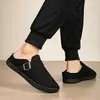 Pantuflas de algodón para hombre invierno talla grande 45 casa interior 46 forradas de felpa gruesas cálidas zapatos de algodón pie ancho gordo pantuflas a medias 47