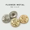 Botões Metálicos Redondos Flor de Renda Torcida Moda Botões Decorativos para Suéter Casaco Jaqueta Terno Acessórios de Botão