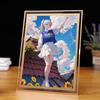 Marco de Fotos de Cristal con Encaje Dorado y Plateado, Periférico de Anime, Marco de Fotos Decorativo Hecho a Medida para Sala de Estar y Dormitorio, Hecho a Mano