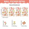 Decoração de Parede de Fundo para Quarto Fresca e Simples Adesivos de Parede Pvc Autoadesivo Planta Flor Folhas Grama Flores Adesivos de Parede de Verão