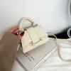 Bolso Pequeño Color Puro Texturizado Bolso de Mujer 2024 Nuevo Bolso Bandolera de Moda Simple para Hombro Cruzado Estilo Occidental Bolso Cuadrado Pequeño