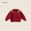 Roupas Infantis Bangxuan Chegadas de Inverno Suéter Vermelho Festivo para Crianças Festa de Feriado Aniversário Jaqueta Infantil