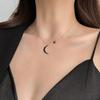 Collar de Luna de Acero de Titanio Lujo Ligero Nicho Colgante Estrella Cadena Clavícula Regalo de Pareja para Novia 2024 Nuevas Explosiones